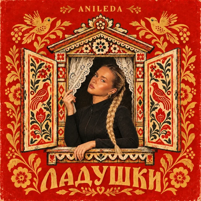 Аделина с косой в резном окне, обложка Ладушки